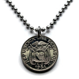 1964 Ecuador 10 Centavos coin pendant escudo Ecuatoriano Guayaquil Quito Cuenca Machala Manta Portoviejo Esmeraldas Ambato Chimborazo Guayas Eloy Alfaro Ibarra Los Ríos Azuay Tungurahua Cotopaxi Loja Imbabura Riobamba Pichincha Manabí Quevedo n003898