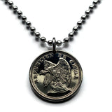 1940 Chile 10 Centavos coin pendant necklace condor Andino Santiago Concepcion Viña del Mar Mapuche Valparaiso Atacama Valdivia Antofagasta Rancagua Coquimbo Temuco Tarapaca Patagonia n000722