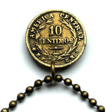 1947 Costa Rica 10 Cent coin pendant escudo Costarricense San Jose Puerto Limón Alajuela Liberia Puntarenas San Vicente Barranca ticos América Central Heredia Cinco Esquinas Desamparados Tamarindo Arenal Cartago Puntarenas Cocos Poás Nicoya n002930