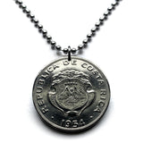 1954 Costa Rica 1 Colon coin pendant escudo Costarricense San Jose Puerto Limón Alajuela Liberia Puntarenas San Vicente Barranca ticos América Central Heredia Cinco Esquinas Desamparados Tamarindo Arenal Cartago Puntarenas Cocos Poás Nicoya n003351