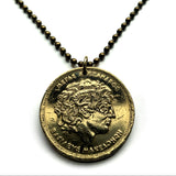 1992 Greece Hellas 100 Drachmes coin pendant necklace fashion jewelry Alexander the Great Star of Vergina Hellenic war king of Macedonia Attica Rhodes Crete Sparta Athens Santorini Thebes Pella Delphi Argos n001089