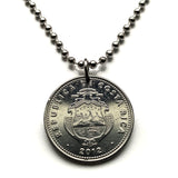 2012 Costa Rica 10 Colones coin pendant escudo Costarricense San Jose Puerto Limón Alajuela Liberia Puntarenas San Vicente Barranca ticos América Central Heredia Cinco Esquinas Desamparados Tamarindo Arenal Cartago Puntarenas Cocos Poás Nicoya n003901
