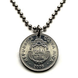 2008 Costa Rica 5 Colones coin pendant escudo Costarricense San Jose Puerto Limón Alajuela Liberia Puntarenas San Vicente Barranca ticos América Central Heredia Cinco Esquinas Desamparados Tamarindo Arenal Cartago Puntarenas Cocos Poás Nicoya n002947