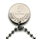 2008 Costa Rica 5 Colones coin pendant escudo Costarricense San Jose Puerto Limón Alajuela Liberia Puntarenas San Vicente Barranca ticos América Central Heredia Cinco Esquinas Desamparados Tamarindo Arenal Cartago Puntarenas Cocos Poás Nicoya n002947