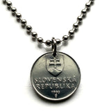 1993 Slovakia Slovensko 10 Halierov coin pendant Carpathian wooden belfry church Vlkolinec Kozuchovce Kosice Bratislava Presov Nitra n003909