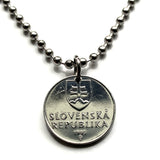 1993 Slovakia Slovensko 10 Halierov coin pendant Carpathian wooden belfry church Vlkolinec Kozuchovce Kosice Bratislava Presov Nitra n003909