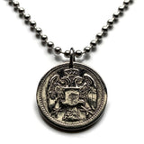 antique! 1884 Serbia 10 Para coin pendant Serbian double headed eagle Belgrade Srbija Kosovo Yugoslavia Novi Sad Vojvodina Kragujevac Subotica Niš city Zrenjanin Nišava Nemanjić dynasty Serbs n001418