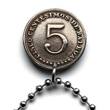 1970 Panama 5 Centavos coin pendant necklace jewelry escudo Panameño Panama City San Miguelito Las Cumbres La Chorrera Tocumen Pacora Arraiján David Vista Alegre Santiago de Veraguas Colón Tocumen Santiago Chilibre n001213
