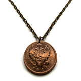 1811 Russian Empire 2 Kopecks coin pendant Russia double headed eagle Moscow Novosibirsk Sochi Slavic Volgograd Red Square Omsk Samara Siberia Rus Tatars n001646
