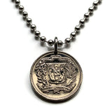 1975 República Dominicana Dominican Republic 10 Centavos coin pendant escudo Dominicano Indian woman Santo Domingo Santiago Quisqueya La Vega San Cristóbal Punta Cana Puerto Plata Zona Colonial Duarte Cap Cana Isla Saona Baní La Romana Boca Chica n000931
