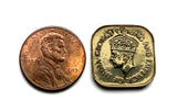 1940's British Ceylon Sri Lanka 5 Cents coin dangle & drop earrings World War 2 era Colombo Kaduwela Maharagama Kesbewa Dehiwala Mount Lavinia Moratuwa Negombo Kotte Kalmunai Kandy Sinhala Eelam Tamils Anuradhapura e000670