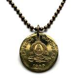 1974 Honduras 2 Centavos Münzanhänger Pyramide Lempira Lenca Tegucigalpa Choluteca Freimaurerauge Yoro Olancho El Paraíso Atlántida Copán La Ceiba San Pedro Sula Choloma Comayagua Centroamérica n003461