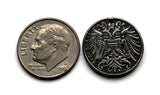 1918 Austria Osterreich 2 Heller coin pendant double headed eagle Vienna Salzburg Habsburg Graz Linz Innsbruck Wien Wels Villach Tyrol Styria Sölden Ischgl Heurigen World War 1 n000276