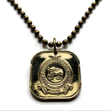 1963 Ceylon Sri Lanka 5 Cent coin pendant golden lion Colombo Kotte Sinhalese Buddhism Anuradhapura Kataragama Sabaragamuwa British n000307