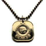 1963 Ceylon Sri Lanka 5 Cent coin pendant golden lion Colombo Kotte Sinhalese Buddhism Anuradhapura Kataragama Sabaragamuwa British n000307