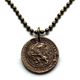 1877 Netherlands Nederland 1 Cent coin pendant Dutch lion Holland Amsterdam Utrecht Rotterdam The Hague Leiden Eindhoven De Wallen Groningen Almere Stad Breda Haarlem Nijmegen Gouda Delft Low Countries Tilburg Ajax Dam Square Arnhem Enschede n000445
