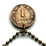1877 Netherlands Nederland 1 Cent coin pendant Dutch lion Holland Amsterdam Utrecht Rotterdam The Hague Leiden Eindhoven De Wallen Groningen Almere Stad Breda Haarlem Nijmegen Gouda Delft Low Countries Tilburg Ajax Dam Square Arnhem Enschede n000445
