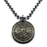 1894 Austria Osterreich 10 Heller coin pendant necklace jewelry Austrian eagle Habsburg Vienna Linz Österreicher Schönbrunn Palace Sankt Pölten Styria Mozart n000305