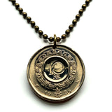 1986 Norway Norge 10 Kroner coin pendant Royal Norwegian Order of Chivalry Saint Olav Livery collar initial O Oslo Bergen Stavanger Sandnes Nynorsk Bokmal Trondheim Drammen Fredrikstad Sarpsborg Porsgrunn Skien Viking Scandinavia Nordic Norse n001573