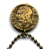 1940 Italy 10 Centesimi coin pendant World War 2 era Savoy shield Rome Florence Milan Venice Napoli Verona Torino Assisi Capri Siena Ferrara Ancona Palermo Cagliari Perugia Bergamo Parma Ragusa Salerno Pisa Matera Sorrento Trento Capri Bari n000547