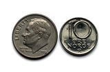 1987 Norway Norge 10 Ore coin pendant Norwegian crown initial O Oslo Bergen Stavanger Sandnes Trondheim Drammen Bokmal Nynorsk Norsk n002075