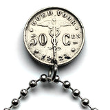 1923 Belgium Belgie Belgique 50 Centimes coin pendant Belgian lady Brussels Antwerp Bruges Ghent Liège Mons Kortrijk Ostend Ypres Dinant Limbourg Bilstain Wallonia Namur Charleroi Schaerbeek Leuven Mechelen n000205