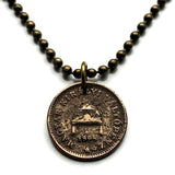 1896 Hungary Magyars 1 Filler coin pendant necklace jewelry Hungarian Holy Crown of Saint Stephen Szent Korona Budapest Debrecen Szeged Pannonian Jasz Basin Csangos Ugrians Buda n000395