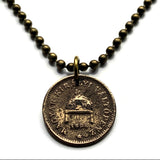 1896 Hungary Magyars 1 Filler coin pendant necklace jewelry Hungarian Holy Crown of Saint Stephen Szent Korona Budapest Debrecen Szeged Pannonian Jasz Basin Csangos Ugrians Buda n000395