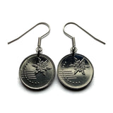 2012 Malaysia 10 Sen coin dangle & drop earrings Malay Mah Meri tribe plant weaving pattern hibiscus flower Kuala Lumpur Klang Valley Merdeka Square Bukit Bintang Istana Negara Petaling Jaya Bukit Nanas Damansara Mont Kiara Sri Hartamas Taman e000678
