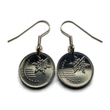 2012 Malaysia 10 Sen coin dangle & drop earrings Malay Mah Meri tribe plant weaving pattern hibiscus flower Kuala Lumpur Klang Valley Merdeka Square Bukit Bintang Istana Negara Petaling Jaya Bukit Nanas Damansara Mont Kiara Sri Hartamas Taman e000678