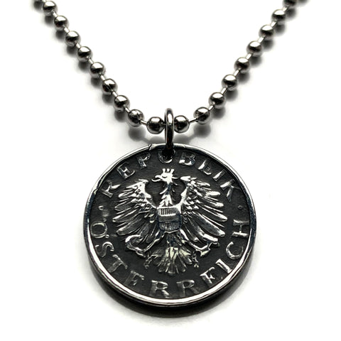 1948 Austria 10 Groschen colgante de moneda Águila austriaca Viena Osterreich Habsburgo escudo Sankt Pölten Linz Estiria Graz collar n000436