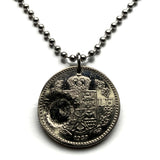 1937 Romania 50 Lei coin pendant royal shield golden eagle Bucharest Wallachia Moldavia Bukovina Sibiu Iasi Craiova Brasov Galati n003572