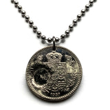 1937 Romania 50 Lei coin pendant royal shield golden eagle Bucharest Wallachia Moldavia Bukovina Sibiu Iasi Craiova Brasov Galati n003572