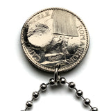 1937 Romania 50 Lei coin pendant royal shield golden eagle Bucharest Wallachia Moldavia Bukovina Sibiu Iasi Craiova Brasov Galati n003572