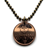 1998 Slovakia Slovensko 50 Halierov coin pendant Devin Castle Tower Danube Slovak double cross Bratislava Kosice Presov Zilina Spis n002209