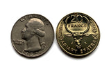 1970 Madagascar 20 Francs coin pendant zebu bull horns Antananarivo African island Malagasy Analamazoatra Reserve wildlife tourism n002988