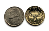 1970 Madagascar 10 Francs coin pendant Zebu bull ox horns Antananarivo African island Malagasy Analamazoatra Reserve wildlife tourism n003911
