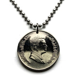 2000 Jordan 5 Pias coin pendant king Abdullah II Hashemite Kingdom Amman Zarqa Irbid Russeifa Petra Ar-Ramtha Aqaba Al-Mafraq Madaba n001766