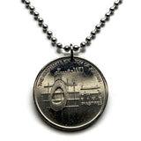 2000 Jordan 5 Pias coin pendant king Abdullah II Hashemite Kingdom Amman Zarqa Irbid Russeifa Petra Ar-Ramtha Aqaba Al-Mafraq Madaba n001766