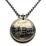 2000 Jordan 5 Pias coin pendant king Abdullah II Hashemite Kingdom Amman Zarqa Irbid Russeifa Petra Ar-Ramtha Aqaba Al-Mafraq Madaba n001766