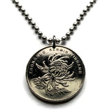 2003 China 1 Yuan coin pendant Chrysanthemum blossom mums Kaifeng chrysanths flower Double Ninth Festival Ju-Xian asian n002136