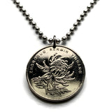 2003 China 1 Yuan coin pendant Chrysanthemum blossom mums Kaifeng chrysanths flower Double Ninth Festival Ju-Xian asian n002136
