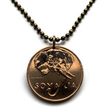 1950 Somalia 5 Centesimi coin pendant necklace jewelry Somali elephant Mogadishu Hargeisa Bosaso horn of Africa Galkayo Borama Burao Kismayo Merca Afgooye Dhambalin Barawa Hafun Somaliland Puntland Gondershe n000852