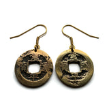 antique! 1742 Korea 1 Mun cash coin drop dangle earrings Yeopjeon Sangpyeong Tongbo Joseon Yi Dynasty Seoul Busan Incheon Daegu Daejeon Hangul Hanja Joseon Kingdom Goguryeo Baekje Silla Jeju Ho e000683