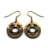 antique! 1742 Korea 1 Mun cash coin drop dangle earrings Yeopjeon Sangpyeong Tongbo Joseon Yi Dynasty Seoul Busan Incheon Daegu Daejeon Hangul Hanja Joseon Kingdom Goguryeo Baekje Silla Jeju Ho e000683