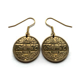 1952 Lebanon Liban 25 Piastres coin earrings Lebanese cedar tree Beirut Tripoli Zahlé Sidon Byblos Bsharri Tyre Aley Nabatieh Jounieh Anjar Zaarour Chekka Qadisha Kadisha Levantine Rashaya Batroun Raouché e000181