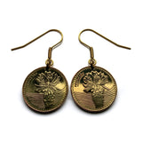 2016 Colombia 100 Pesos coin drop dangle earrings Frailejón fruta Colombiana Bogota sunflower Valle del Cauca Soledad Bello Ibagué Villavicencio e000679