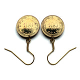 2016 Colombia 100 Pesos coin drop dangle earrings Frailejón fruta Colombiana Bogota sunflower Valle del Cauca Soledad Bello Ibagué Villavicencio e000679