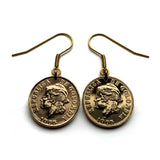 1965 Colombia 2 Centavos coin earrings Libertad Phrygian cap Bogotá Medellín Cali Barranquilla Cartagena Cúcuta Soacha Soledad Bello e000680