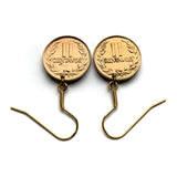 1965 Colombia 2 Centavos coin earrings Libertad Phrygian cap Bogotá Medellín Cali Barranquilla Cartagena Cúcuta Soacha Soledad Bello e000680